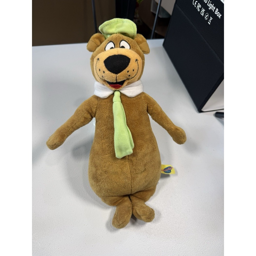Hanna Barbera Yogi Bear Plush Toy 14" Brown Green Hat Tie Stuffed Animal